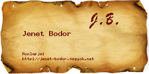 Jenet Bodor névjegykártya